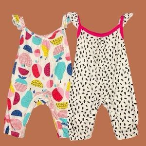 Little Star Organic Infant Girl 2 Piece Romper Bundle Set Size NB